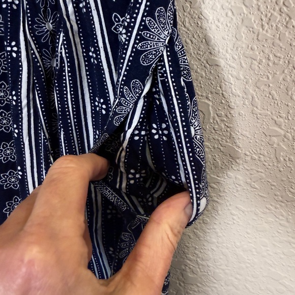 Intimately Free People Navy Boho Bandana Style Print Wide Leg Pants sz - Picture 6 of 11